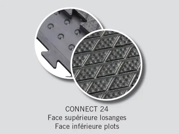 Tapis CONNECT 24- Face supérieure losanges- Face inférieure plots